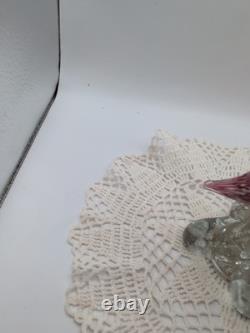 Vintage Murano Art Glass Pink Duck With Gold Flecks 9.5