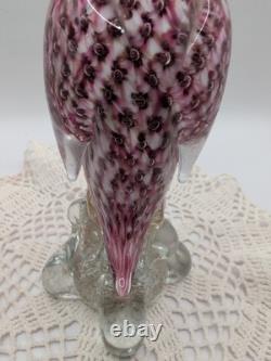 Vintage Murano Art Glass Pink Duck With Gold Flecks 9.5