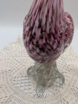 Vintage Murano Art Glass Pink Duck With Gold Flecks 9.5