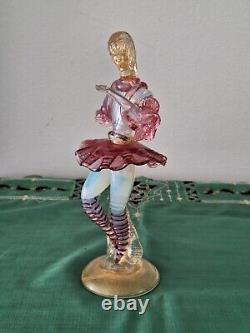 Vintage Murano Art Glass Pink Figurine Dancers