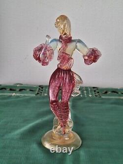 Vintage Murano Art Glass Pink Figurine Dancers