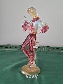 Vintage Murano Art Glass Pink Figurine Dancers