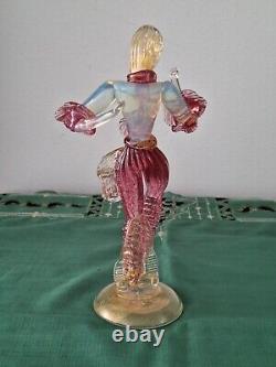 Vintage Murano Art Glass Pink Figurine Dancers