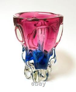 Vintage Murano Art Glass Vase Stunning MID Century Modern MCM Italian Designer