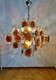 Vintage Murano Disc Chandelier / 36 / 1960s Italy / Mid Century Modern Light
