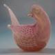 Vintage Murano Fratelli Toso Finch Dove Bird Bullicante Pink Art Glass Italy 5