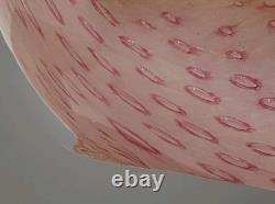 Vintage Murano Fratelli Toso Finch Dove Bird Bullicante Pink Art Glass Italy 5