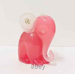 Vintage Murano Glass A Seguso Pink Elephant 2 Labels Excellent Rare