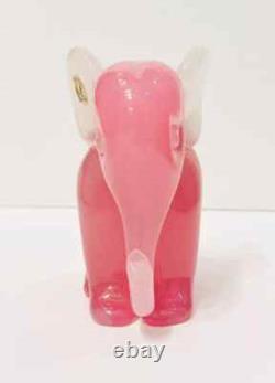 Vintage Murano Glass A Seguso Pink Elephant 2 Labels Excellent Rare
