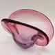Vintage Murano Glass Clam Shell Bowl vase Dual Base 2x Positions Pink Italy MCM