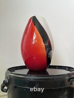 Vintage Murano Glass Teardrop-shaped Vase tri colour rare