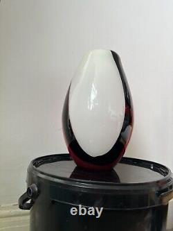 Vintage Murano Glass Teardrop-shaped Vase tri colour rare