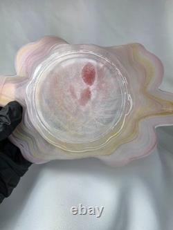 Vintage Murano Glassware Italian Pink Art Glass Flared Candy Bowl