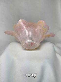Vintage Murano Glassware Italian Pink Art Glass Flared Candy Bowl