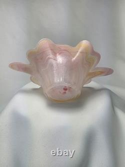 Vintage Murano Glassware Italian Pink Art Glass Flared Candy Bowl