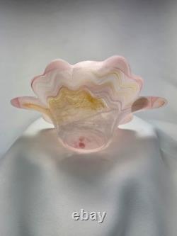 Vintage Murano Glassware Italian Pink Art Glass Flared Candy Bowl