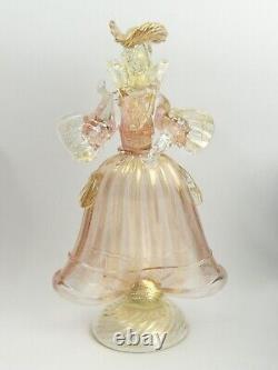 Vintage Murano Italian Art Glass P Ink & Aventurine Figurine C. 1960