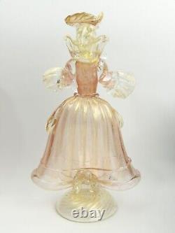 Vintage Murano Italian Art Glass P Ink & Aventurine Figurine C. 1960