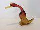 Vintage Murano Italian Art Glass Pink & Amber Duck, 7 Tall x 9 Deep x 3 Wide