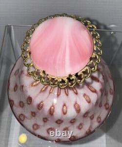 Vintage Murano Italian Art Glass pink Gold Flecks Perfume Bottle 4 Pink