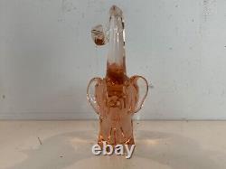 Vintage Murano Italian Livio Seguso Signed Pink Art Glass Elephant Figurine