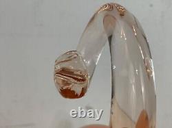 Vintage Murano Italian Livio Seguso Signed Pink Art Glass Elephant Figurine