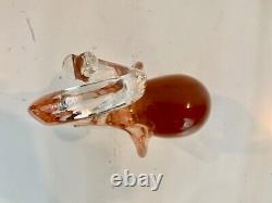 Vintage Murano Italian Livio Seguso Signed Pink Art Glass Elephant Figurine