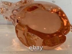 Vintage Murano Italian Livio Seguso Signed Pink Art Glass Elephant Figurine