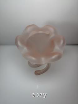 Vintage Murano Italy Pink Satin Mod Art Glass Sculptural Vase Seguso attribution