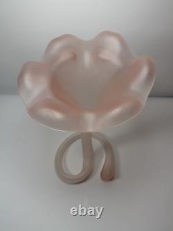 Vintage Murano Italy Pink Satin Mod Art Glass Sculptural Vase Seguso attribution