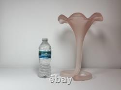 Vintage Murano Italy Pink Satin Mod Art Glass Sculptural Vase Seguso attribution