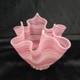Vintage Murano Italy Venetian Art Glass Hankerchief Vase Pink 4.75 Tall Signed