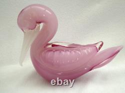 Vintage Murano Large Alabastro Glass Sea Bird Pelican Pink 2.084 Kilos