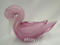 Vintage Murano Large Alabastro Glass Sea Bird Pelican Pink 2.084 Kilos