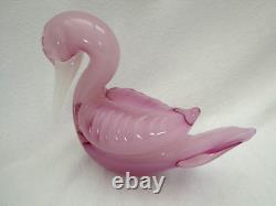 Vintage Murano Large Alabastro Glass Sea Bird Pelican Pink 2.084 Kilos