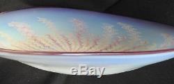 Vintage Murano Large Venetian Latticino Purple & Pink Art Glass Dish Bowl