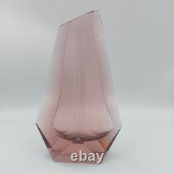 Vintage Murano Mandruzzato Faceted Sommerso Italy Pink Art Glass Vase