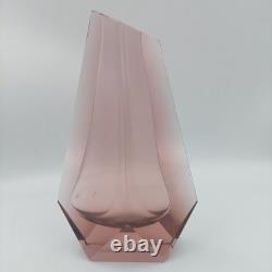 Vintage Murano Mandruzzato Faceted Sommerso Italy Pink Art Glass Vase