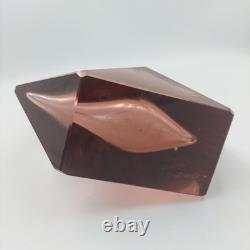 Vintage Murano Mandruzzato Faceted Sommerso Italy Pink Art Glass Vase
