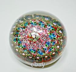 Vintage Murano Millefiori Closepack Canes Art Glass Paperweight