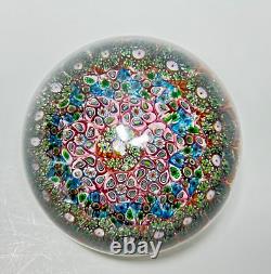 Vintage Murano Millefiori Closepack Canes Art Glass Paperweight