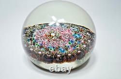 Vintage Murano Millefiori Closepack Canes Art Glass Paperweight