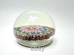 Vintage Murano Millefiori Closepack Canes Art Glass Paperweight