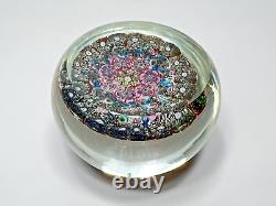 Vintage Murano Millefiori Closepack Canes Art Glass Paperweight