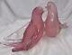 Vintage Murano Oball Pink Alabastro Art Glass Dove Love Birds