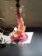 Vintage Murano Pink And Gold Glass Dolphin Lamp Base