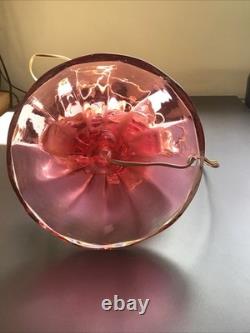 Vintage Murano Pink And Gold Glass Dolphin Lamp Base