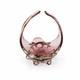 Vintage Murano Pink Bullicante Art Glass Basket Bowl Centrepiece made in Italy