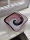 Vintage Murano Pink, Purple, White & Clear Spiral Pattern Art Glass Bowl C1960's