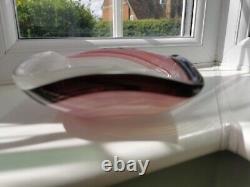 Vintage Murano Pink, Purple, White & Clear Spiral Pattern Art Glass Bowl C1960's